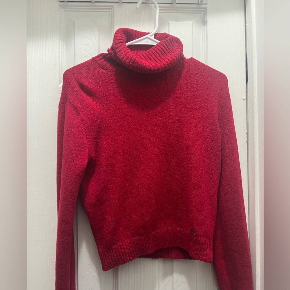 Red turtleneck